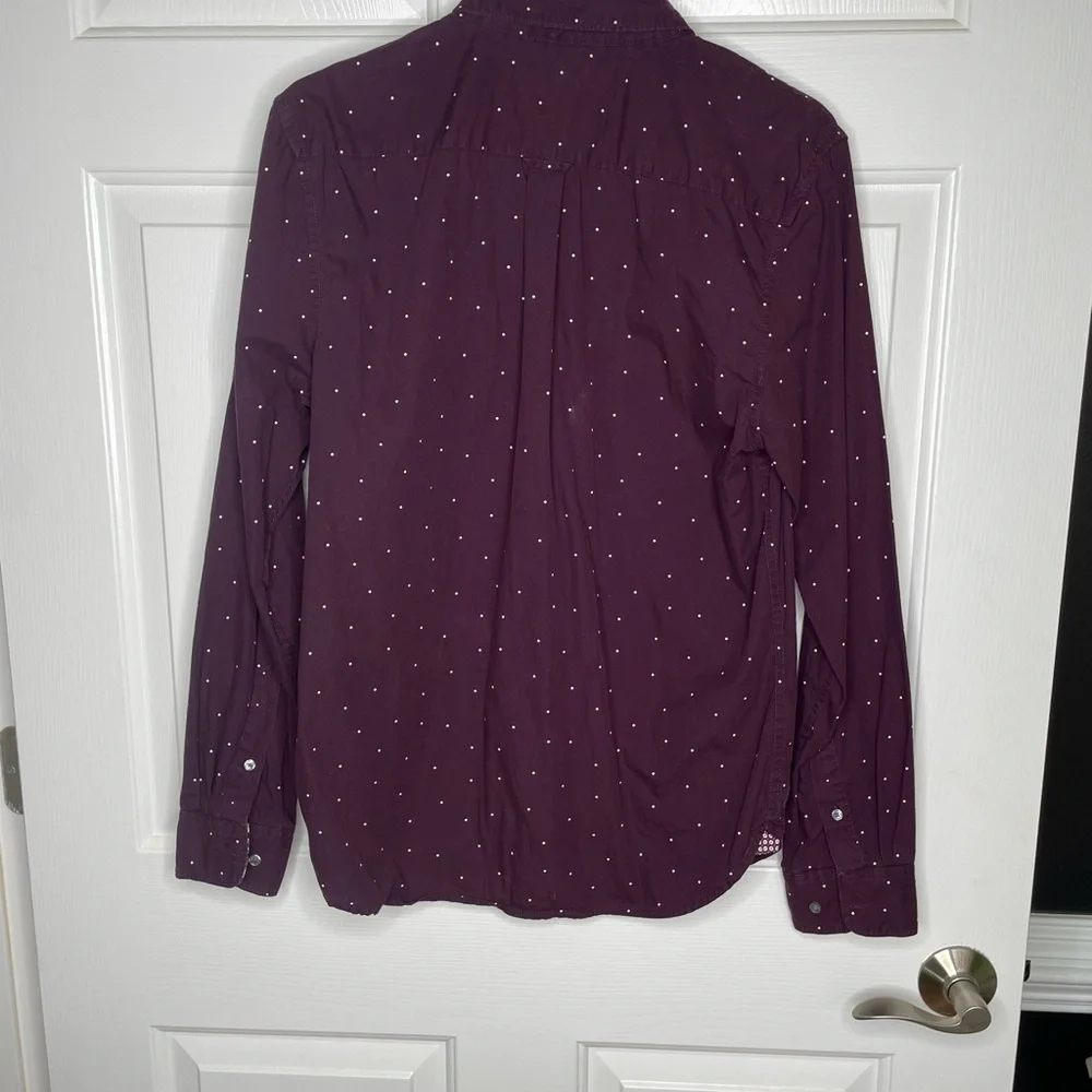 Denim & Flower Purple/Burgundy Polka Dot Button Down Shirt - Medium - Picture 5 of 5